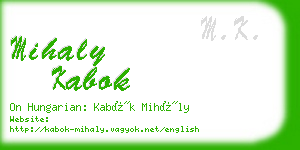 mihaly kabok business card